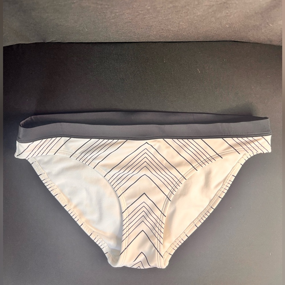 Athleta Black and White Striped Bikini Bottom size small